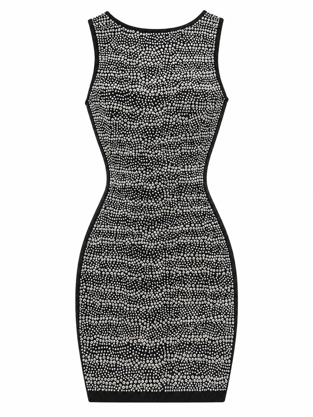 Windsor Black and Silver Embellished-Pattern Midi Sheath Dress